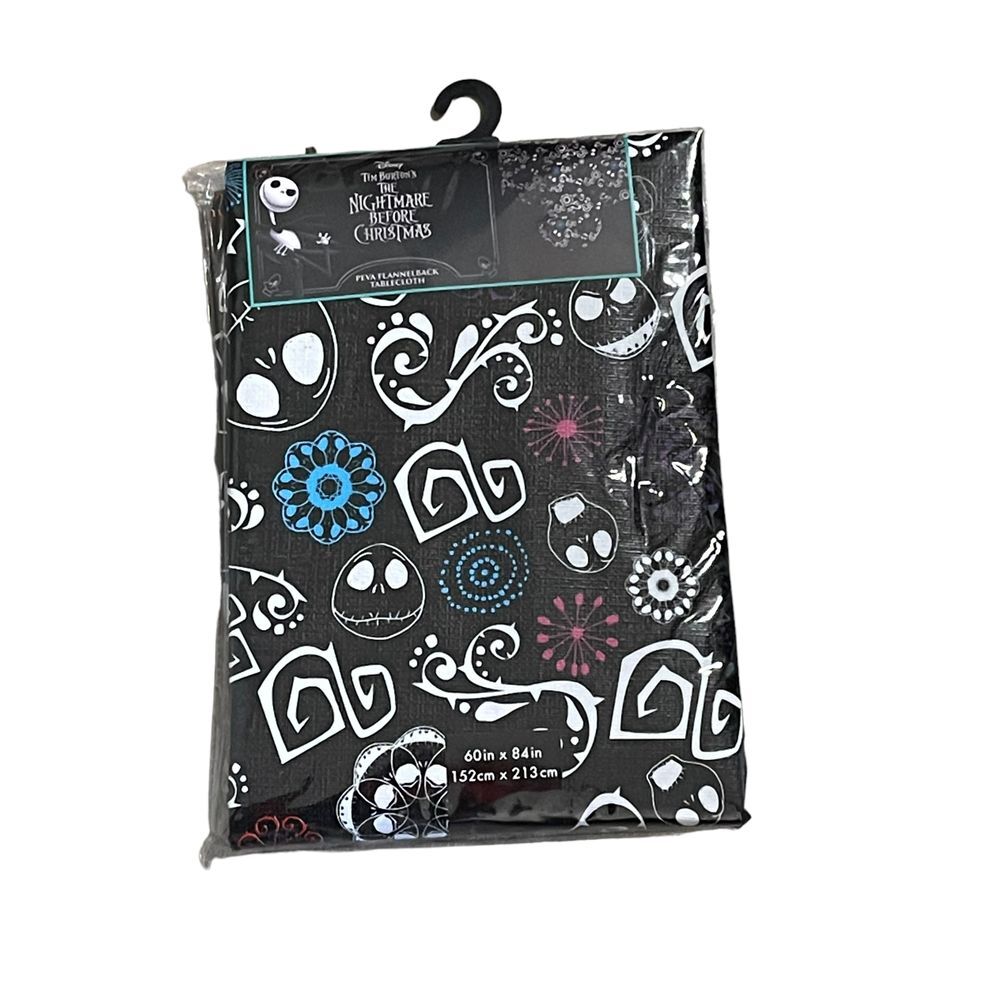 Disney The‎ Nightmare Before Xmas Jack  Peva Flannelback Tablecloth 60"x84"